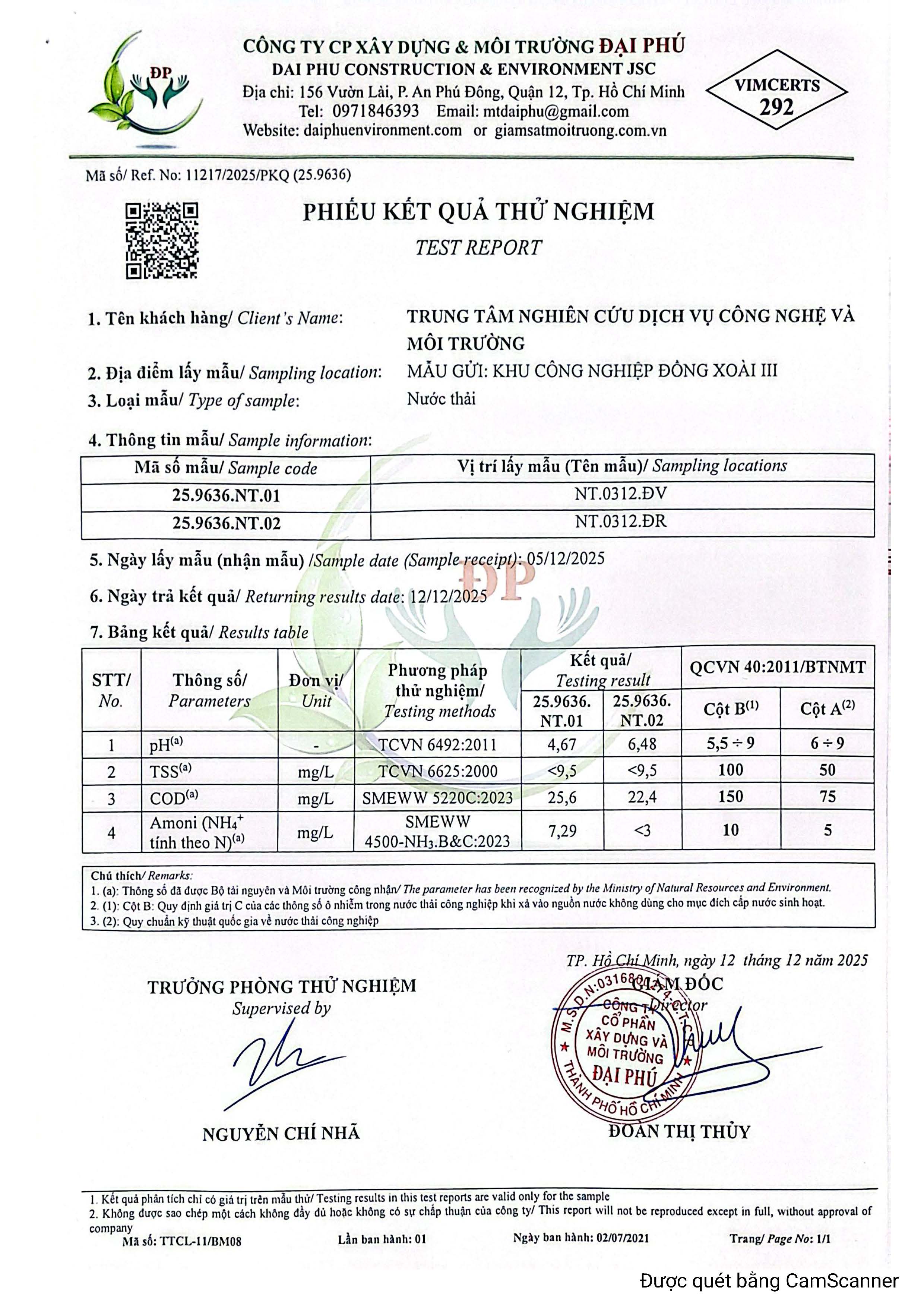 Báo cáo quan trắc quý IV - 2025 Báo cáo quan trắc quý IV - 2025